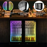 Back Bar Fridge Cooler Hinged Double Door - Black