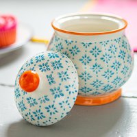 Hand-Printed Sugar Bowls - 10cm - Blue / 3
