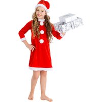 TECTAKE, Girl's Costume Christmas Elf - Red / 116 (5-7y) TECTAKE, Girl's Costume Christmas Elf - Red / 116 (5-7y)