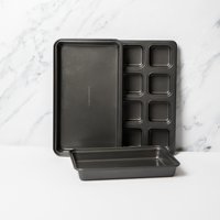 Bownie Set of 2 Standard Pans and 1 Individual Portion Pan - Grey