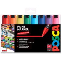 Wallet of 8 POSCA PC-8K Paint Marker Pen 8mm Chisel Nib - Classic / Classic