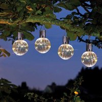 Set of 4 Solar Orb Lights - Silver
