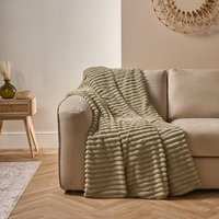 Faux Fur Thick Rib Throw - Sage