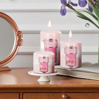 3 Pieces Scented Candle Set - Pink / Cylindrical