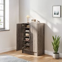 6-Tier Wood Grain Shoe Storage Cabinet - Grey Wood