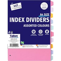 A4 Index Pocket Dividers Assorted Colours - Multi