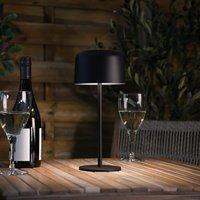 Solar Outdoor Metal Table Touch Lamp - Black