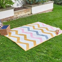 Alfresco Zig Zag Picnic Rug - Yellow,Pink,White,Blue