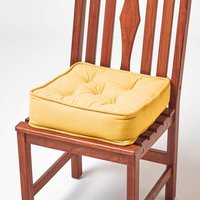 Cotton Dining Chair Booster Cushion - Mustard