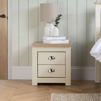 Highgate 2 Drawer Bedside - Cream & Oak