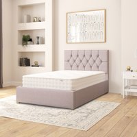 Olivier Fabric Ottoman Storage Bed, Eire Linen Fabric - Grey / Small Double