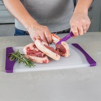 Colourworks Brights Polyethylene Reversible Cutting Board Plum, Card Insert - Purple