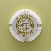 Agnes Moroccan Roll Cat Bath Fizzer Handmade UK Soothing Scented - White