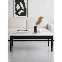 Henley White Marble and Black Frame Coffee Table - Black