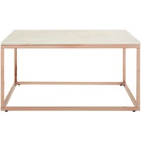 Allure Square Rose Gold and Marble Coffee Table - Gold