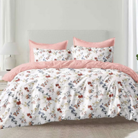 Fleur Floral Printed Duvet Set - Pink / 200cm
