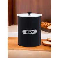 Liberty Black Enamel Bread Bin - Black, White