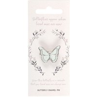 Butterflies Appear Enamel Butterfly Pin - White