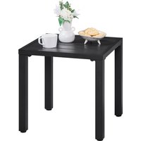 Garden Patio Metal Square Side Table - Black