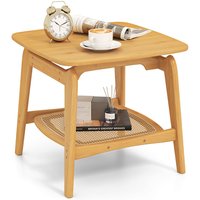 Natural Bamboo Rattan Sofa Side Table