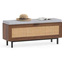 Shoe Storage Bench with Padded Cushion - Brown