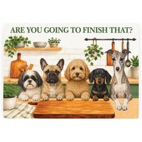 Curious Dogs Worktop Saver - Small Textured Glass Chopping Board - Neutral
