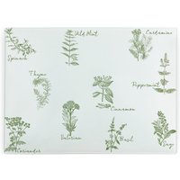 Green Herbs Large Smooth Glass Worktop Protector - Kitchen Chopping Board - Multi