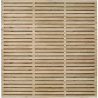Contemporary Double Slatted Fence - Natural timber / 180cm / 3