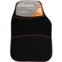 Red Universal PVC Backed Carpet Car Mat Extreme Set - Black