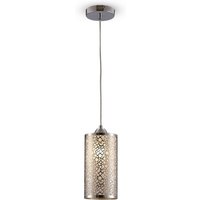 Charon Circle Pattern Ceiling Pendant 1 Light E27 Polished Chrome - Polished Chrome