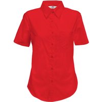 Fruit Of The Loom, Ladies Lady-Fit Short Sleeve Poplin Shirt - BC401 - Red / 3XL Fruit Of The Loom, Ladies Lady-Fit Short Sleeve Poplin Shirt - BC401 - Red / 3XL