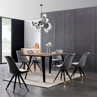 Sofia Rocco LUX Dining Set with a Table and Chairs Set of 6 - Light Grey