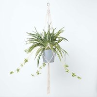 Homescapes Artificial Hanging Basket Spider Plant, 95 cm - Green