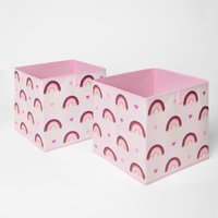 Pack Of Rainbow Storage Boxes - Blush Pink / 2