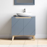 Bathroom Freestanding Under Sink Storage Cabinet - Blue Grey