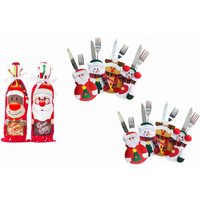 Christmas Cutlery Cover and Wine Cover Set - red / 10