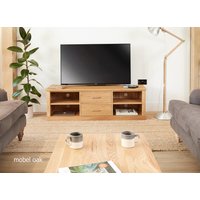 Baumhaus, Mobel Oak Mounted Widescreen Television Cabinet - Light Oak Baumhaus, Mobel Oak Mounted Widescreen Television Cabinet - Light Oak