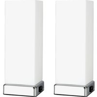 Lazio Pair of Silver Table LampTouch OnOff - Silver