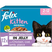 Felix, Pack of 12 Felix Kitten Mixed Selection in Jelly Cat Food Pouches Felix, Pack of 12 Felix Kitten Mixed Selection in Jelly Cat Food Pouches
