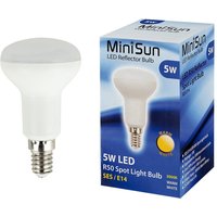2 Pack E14 White Thermal Plastic R50 LED 5W Warm White 3000K 450lm Light Bulb - White