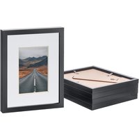 Photo Frames with 4x6" Mount - 8x10" - Black - Pack of 5 - White