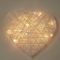 Whicker Wall Heart - White