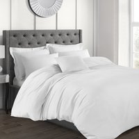 Luxury T200 100 Percent Cotton Duvet Cover - White / Double
