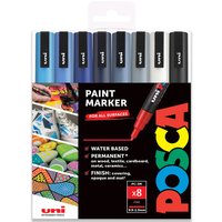Wallet of 8 POSCA PC-3M Paint Marker Art Pen Bullet Nib - Cool / Cool
