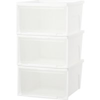 Set of 3 Stackable Shoe Storage Boxes - White