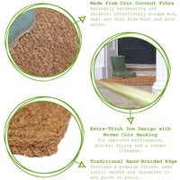 Nicola Spring Premium Handmade Coir Door Mats - 60cm x 40cm - Pack of 2 - Brown