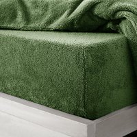 Teddy Olive Soft Cosy Thermal Fleece Fitted Sheet - Olive / Superking