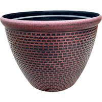 Cromarty Plant Pot Large 36cm Round Flower Garden Planter - Red