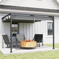 Outsunny 3(m) Outdoor Pergola Retractable Canopy - Grey