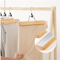 SONGMICS Wooden Trouser Hangers with Chrome Hook - Yellow